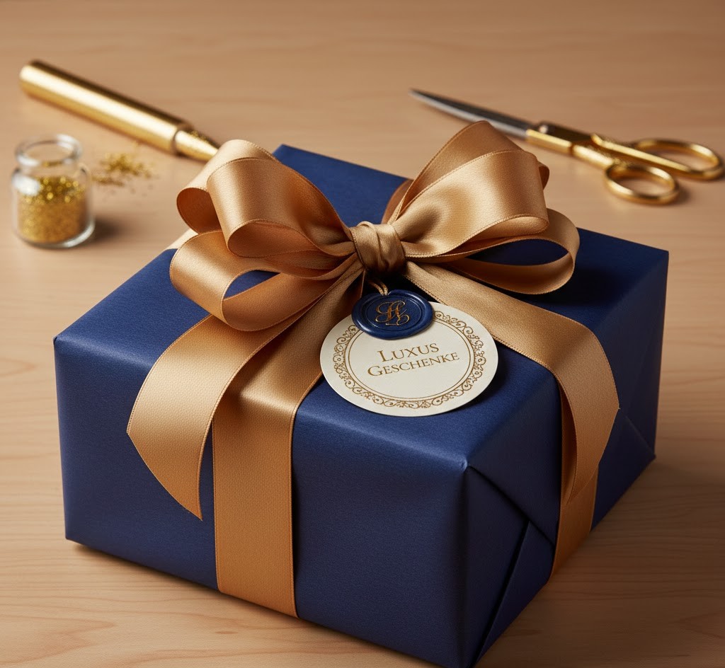 Beautifully wrapped gift box with intricate bow details